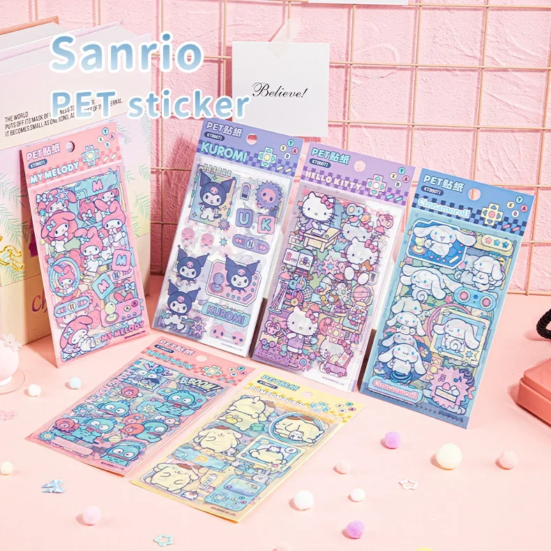 【セール中】サンリオステッカー漫画画像クリエイティブかわいいPETステッカーキティとクロミ高美的ジャーナルステッカー装飾キッズギフト