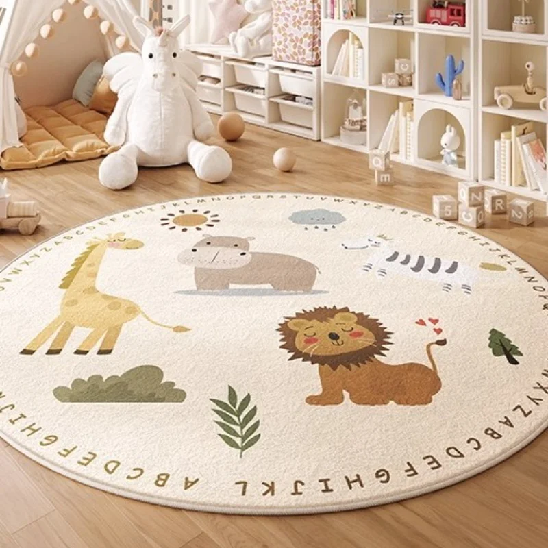 Cartoon Rug Children's Room Living Room Bedroom Bedside Washable Carpet Round Room Maintenance Free Carpet Anti-slip