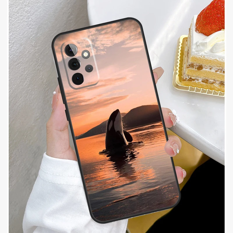 Custodia Killer Whale Orca per Samsung Galaxy A55 A35 A15 A14 A34 A54 A73 A53 A33 A23 A13 A12 A32 A52 A51 Cover