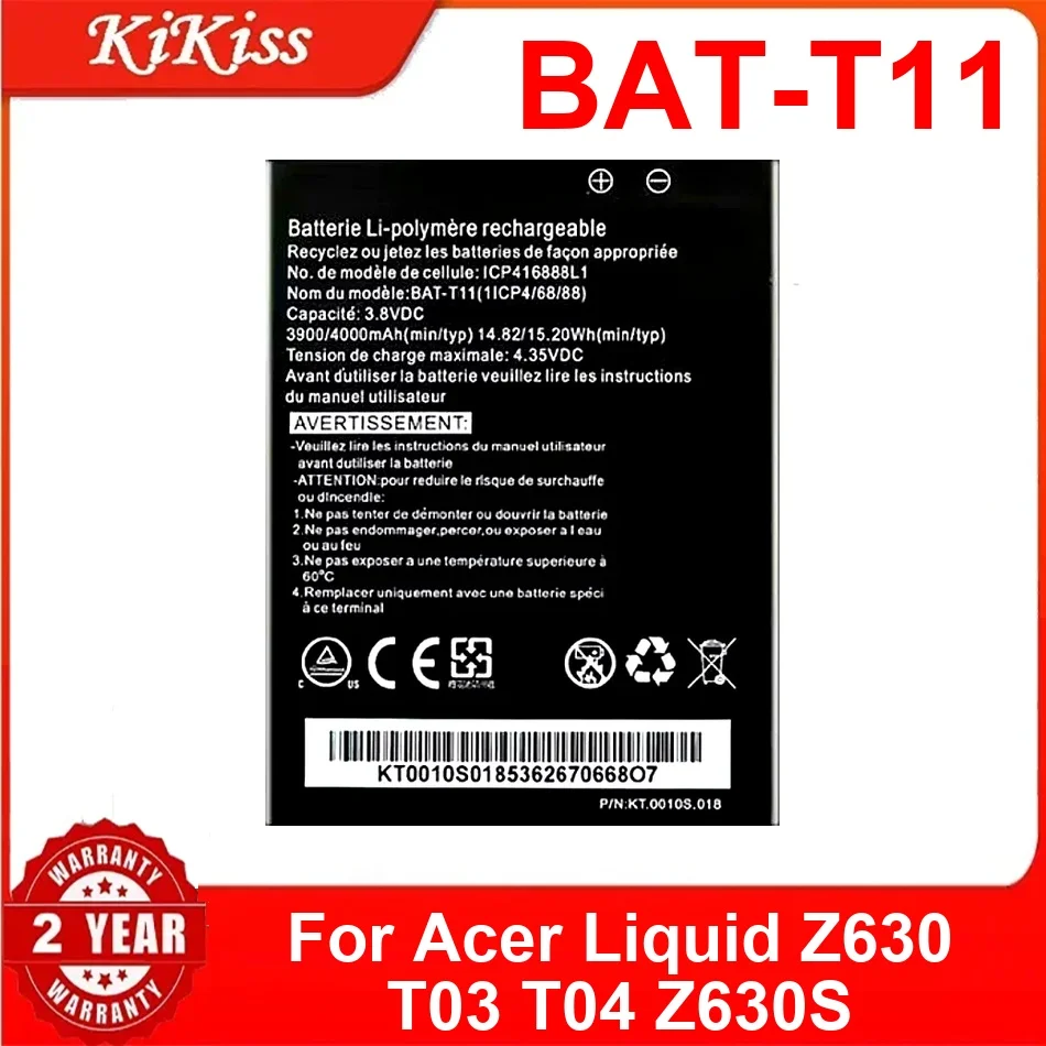 

Bat-T11 4000Mah Battery For Acer Liquid Z630 T03 T04 Z630S Durable Fast-Charging Mobile Phone