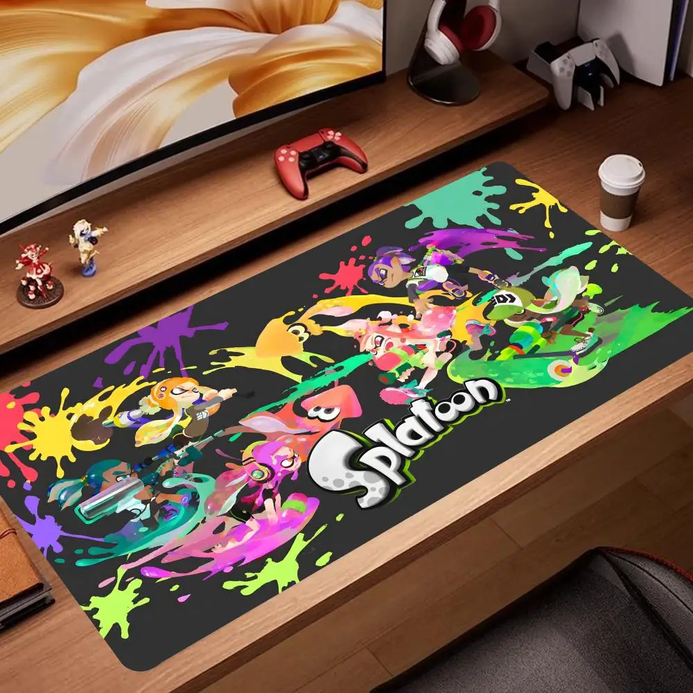 Splatoons Cartoon Mouse Pad 900x400mm Rectangular Pad PC Keyboard Office desk accessories office Table Rubber Mat XXL Laptop Loc