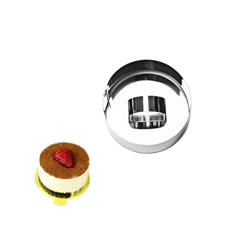 

6 Pcs Stainless Steel Molds Baking Tools Round Pusher for Cakes Sushi Vegetables Fruits Mold Easy Cleaning Safe Sanitary