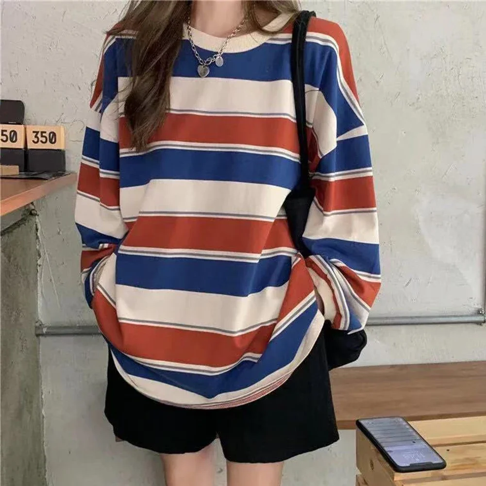 Bluza damska sweter w stylu Harajuku koreański styl moda Y2k komfort para pasujące topy z długim rękawem t-shirty odzież damska