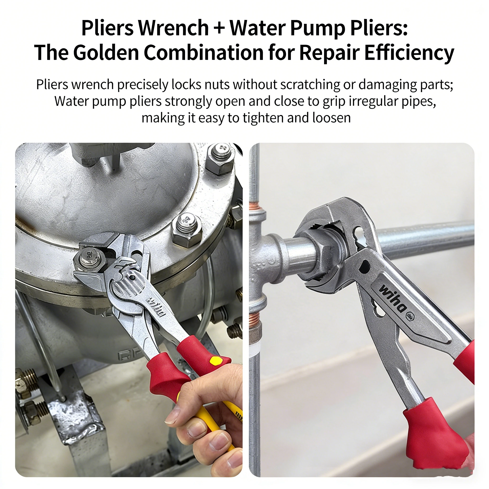 wiha-2pcs-1pcs-1000v-vde-insulated-water-pump-plier-and-pliers-wrench-electricians'-tool-44314-47259