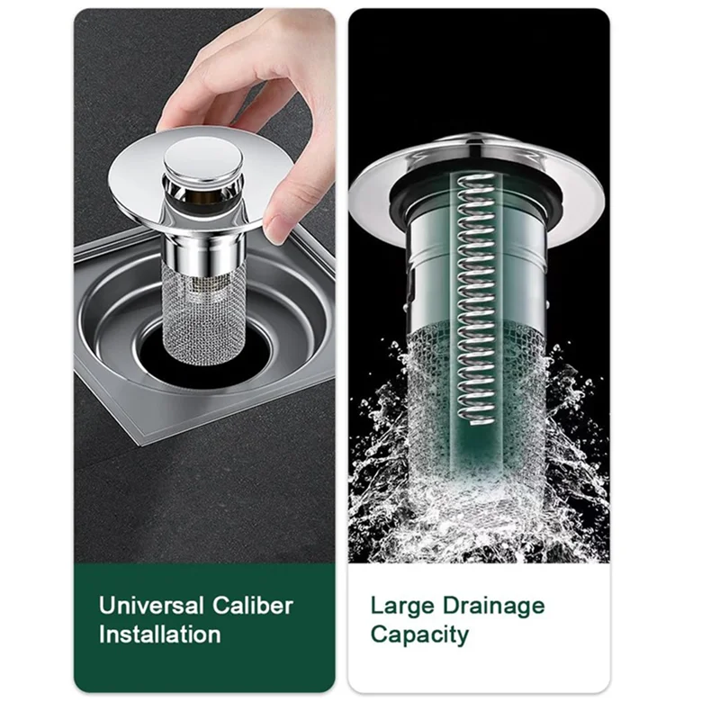 

4Pcs Bathroom Sink Stopper For 1.1-1.29 Inch, Popup Sink Drain Filter With Removable Stainless Steel Filter Basket-AT30