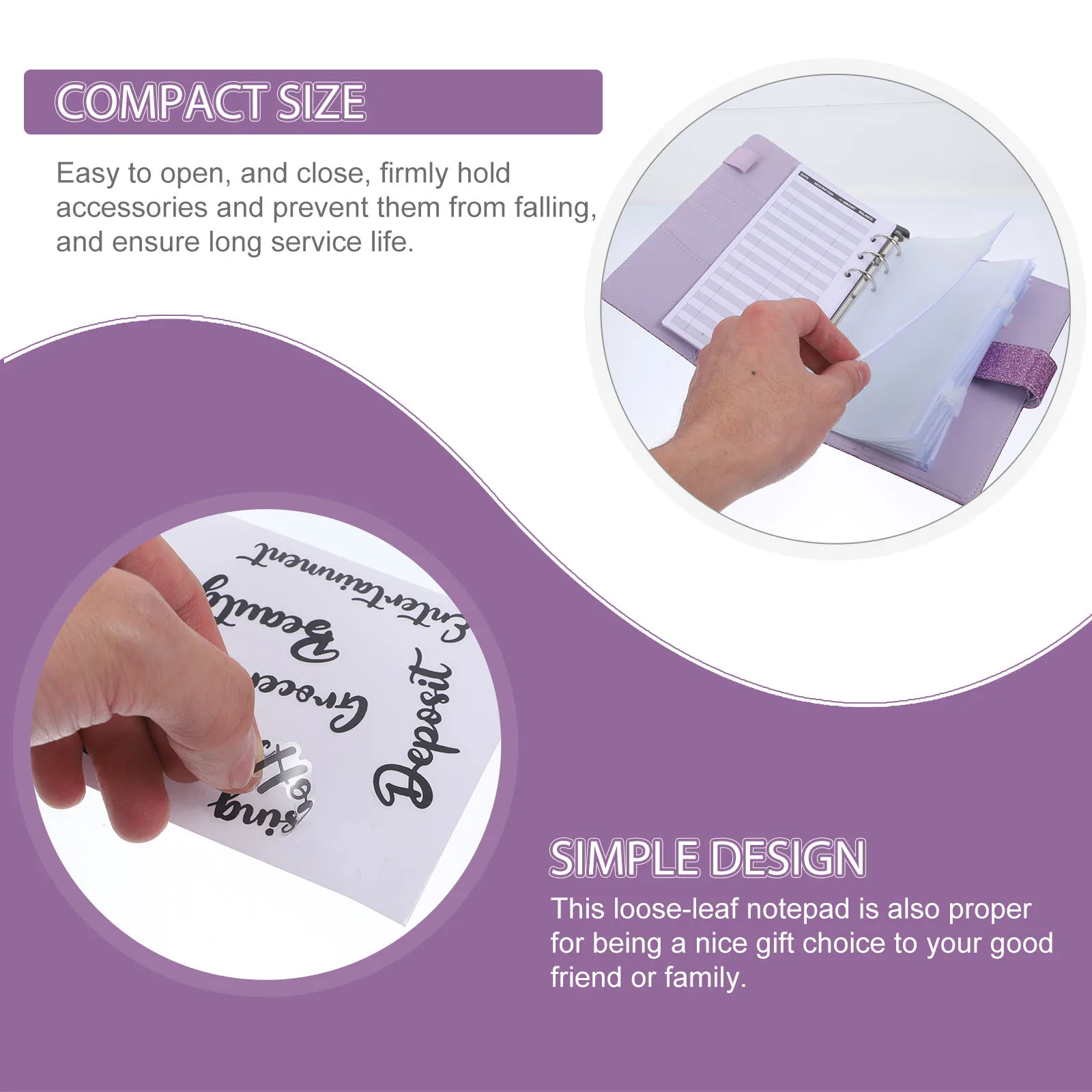 1 set di agenda per libri di budget con buste per contanti, custodia impermeabile in PVC per carte d'identità, carte da visita di credito