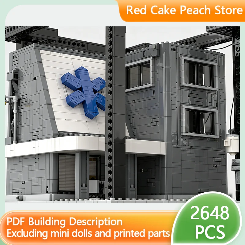 

Конструктор MOC «Уличный пейзаж: Медицинская клиника» (модульный, технологичный), развивающая игрушка для детей, подарок на праздник, набор для сборки