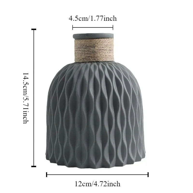 1PC Nordic Water Ripple Plastic Vase DIY Flower Arrangement Ornament Simple Living Room Decor