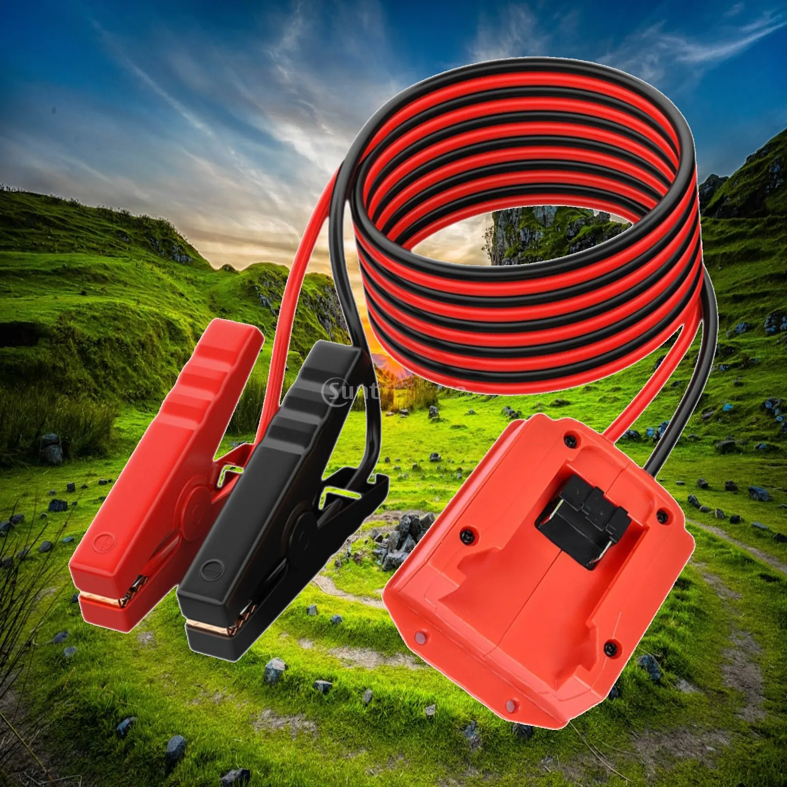 Power Cable Battery Adapter 1.8M 12 AWG Car Cable Professional Versatile for Automotive Flexible Accessories 100A Clamp