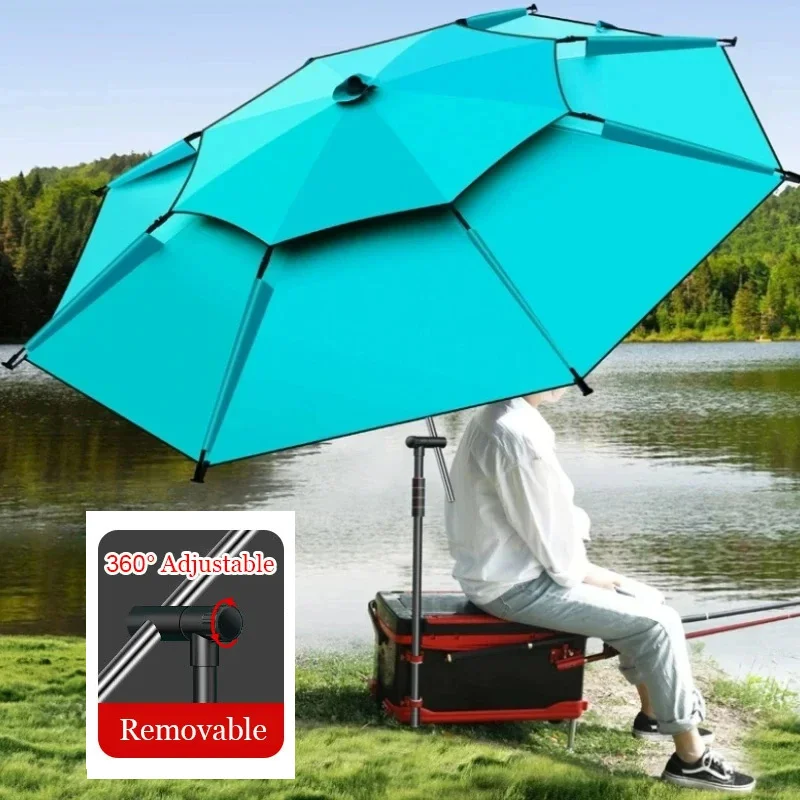 

Umbrella For Fishing Sun Protection Black Coating Anti-UV Summer Sunshade Umbrella 360° Adjustment Large Parasol Outdoor Camping