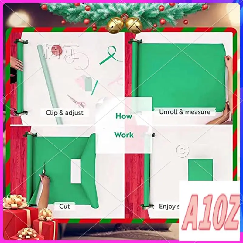 

0Z-Tape Holder Christmas Wrapping Paper Table Clamp Christmas Wrapping Tape Dispenser