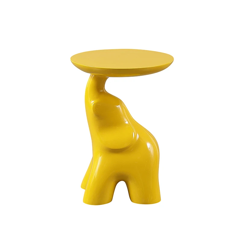 

Modern Simple Fiberglass Yellow Elephant Side Tables Cheap Unique Small Coffee Table