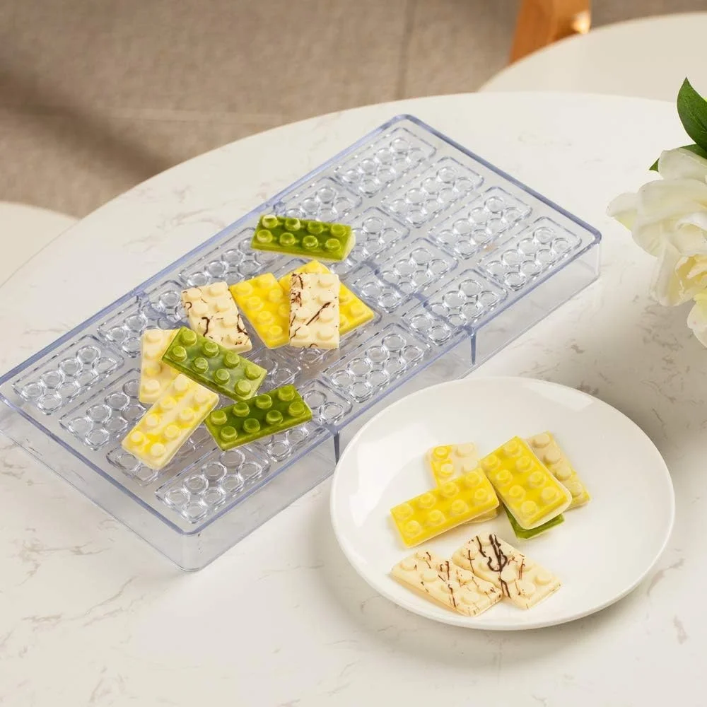 Building Block Chocolate Candy Mold 20 Cavity Polycarbonate Freezer-Safe Mold Jello Sweets Treats 10.8 x 5.3 Inch