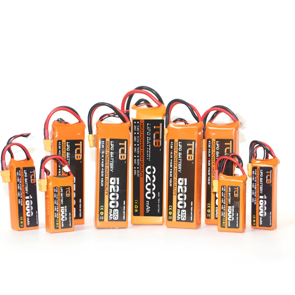 TCB bateria Lipo 3S 6S 11.1v 22.2v 1500mAh 2200mAh 2600mAh 3000mAh 3500mAh 420mAh 42000mAh 5200mAh 6000mAh bateria XT60-T Dea