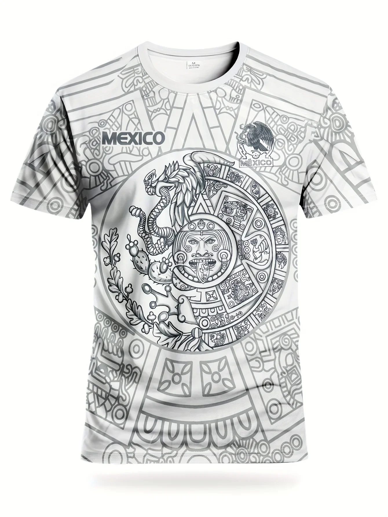 

2025 Summer Hot Aztec Mexico Men's Short sleeved Football Sweatshirt Competition Training Daily Leisure Outdoor Short sleeved