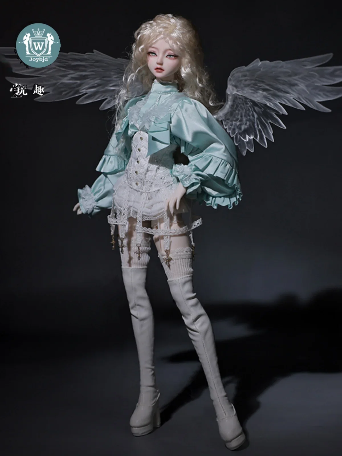 Genuine 4-point Bjd Doll Ivy Turquoise European Style Shirt Transparent Wings Bd Doll Joybjd 44cm 1/4 Collection Model Toy Gifts