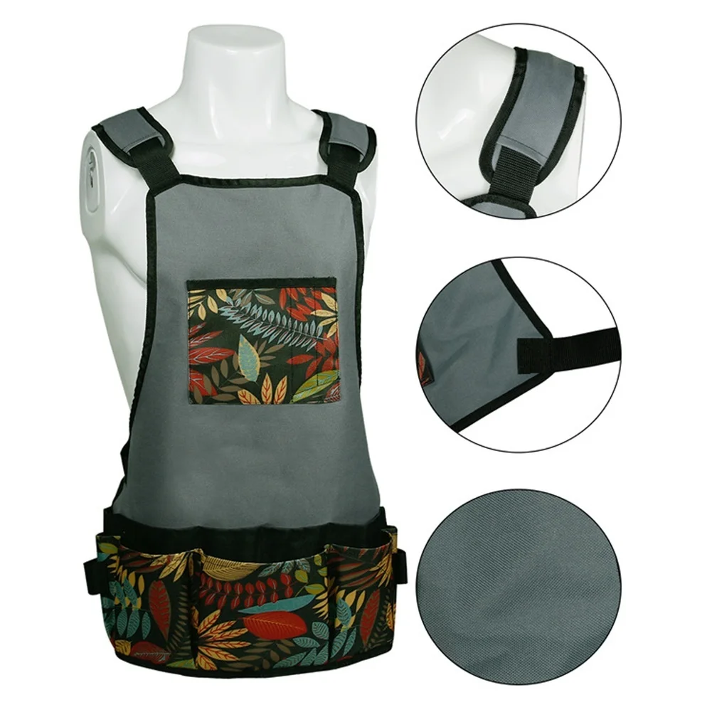 Adjustable Gardening Apron Made of Tough Oxford Cloth Featuring 7 Functional Pockets for Tool Organization and Carry