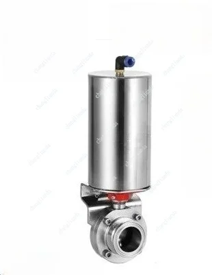 Single Acting Spring Return Pneumatic Valve, 304 Sanitary Clamp with Welded Ends