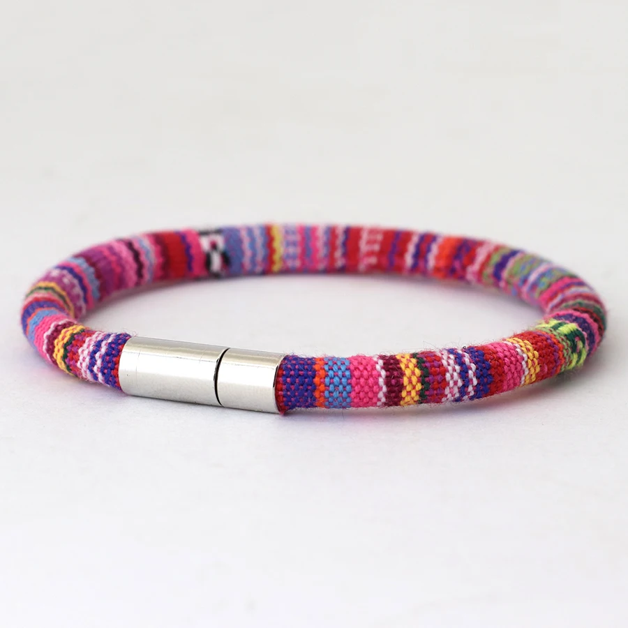 Noter New Bohemia Fabric Bracelet Unisex Insert Buckle Ethnic Tibetan Braclet Beach Leisure Accessories 6mm Cord Chain Braslet