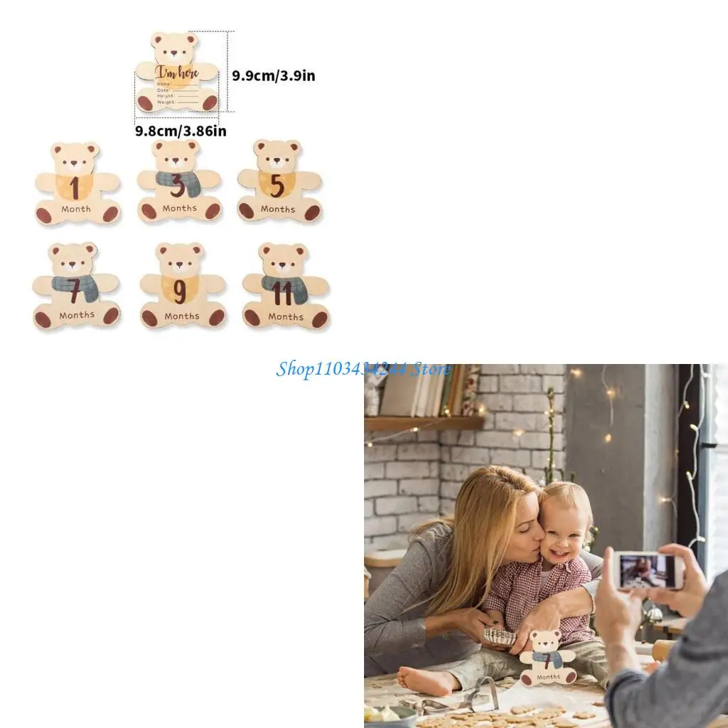 

1 комплект, двусторонняя деревянная доска для записи памяти ребенка, милый реквизит для фотографий для ежемесячных праздников и