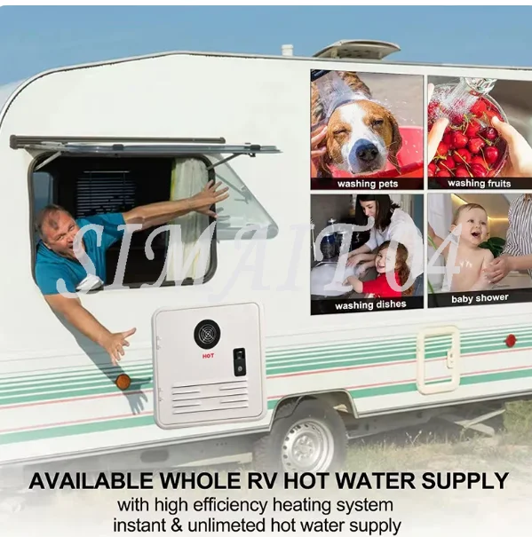 Accessories  Propane Instant Water Heater for Universal RV 12V Motorhome Tankless Gas 55000 BTU Water Heater