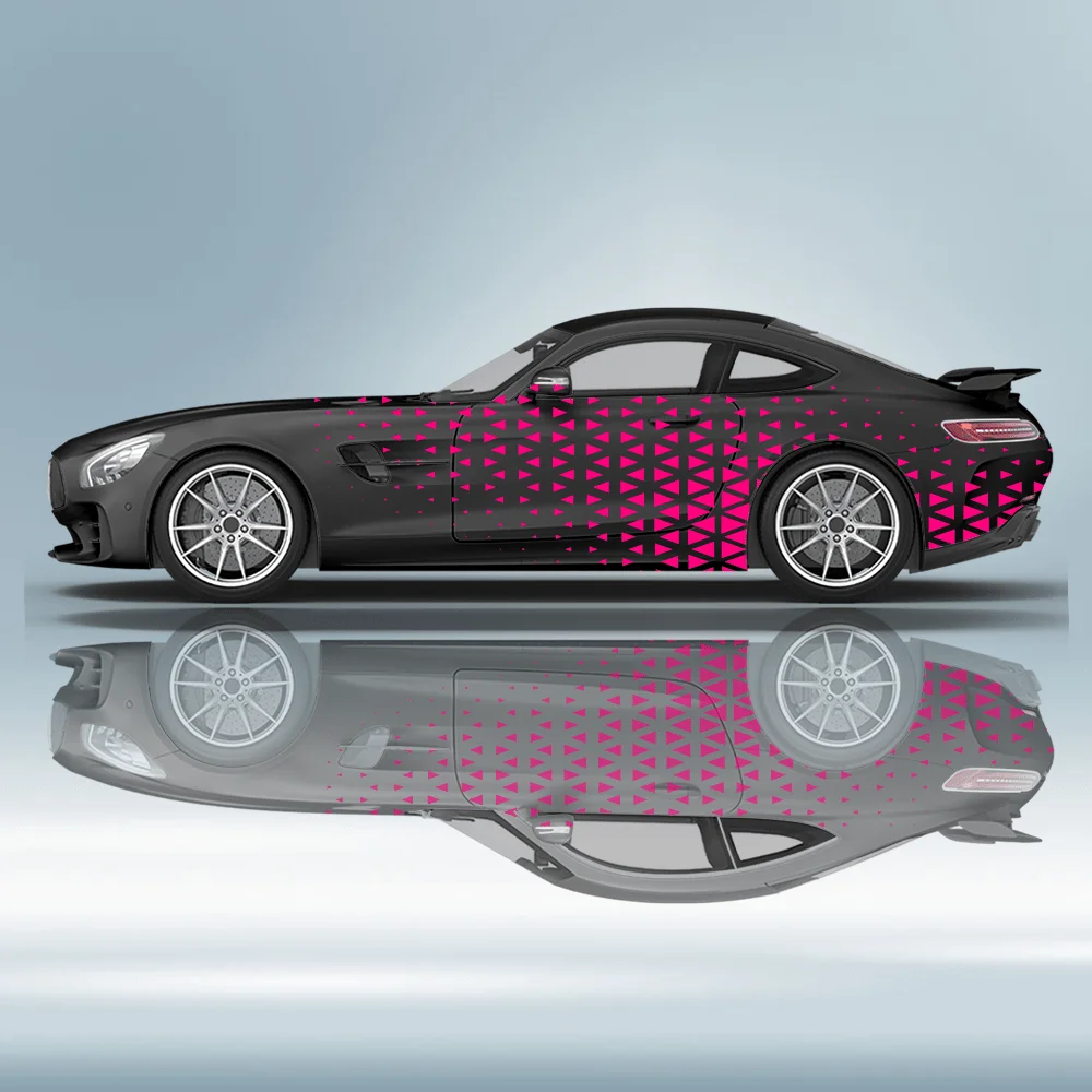 Graduated Triangle Mosaic Car Sticker Full Body Floral Decoration Scratch Protection Waterproof Auto Accessories Car Vinyl Wraps