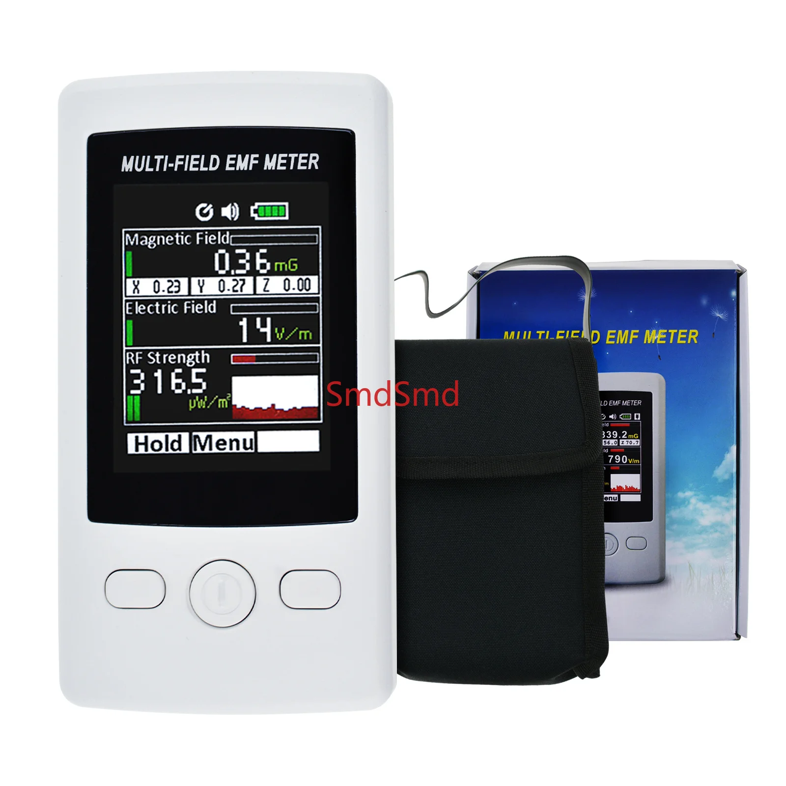 Professional 3-in-1 EMF Meter Detector for Electromagnetic, Electric & RF Fields Color LCD with Safety Alarm High Quality