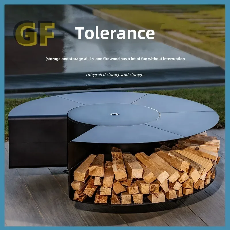 HHhot Sale Outdoor Courtyard Bonfire Brazier Outdoor Firewood Roaster Villa Garden Combination Fireplace