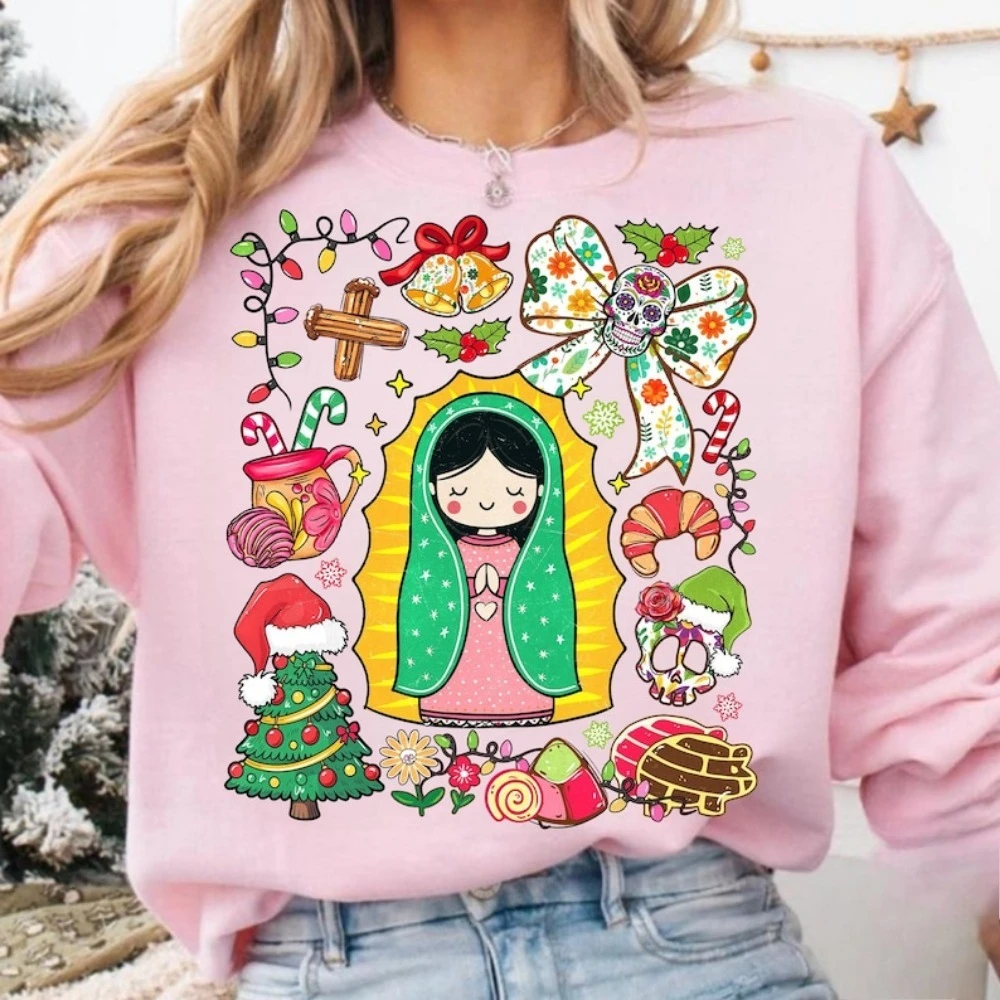 É abuelita e pan dulce temporada moletom com capuz roupas de inverno feminino design de natal mexicano tis a temporada concha pulover