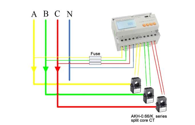 Acrel Din-rail Type 3 Phase 4 Wires 100A Input Solar System Meter Connect Inverter PV Smart Energy Meter with 3 Split-core CT