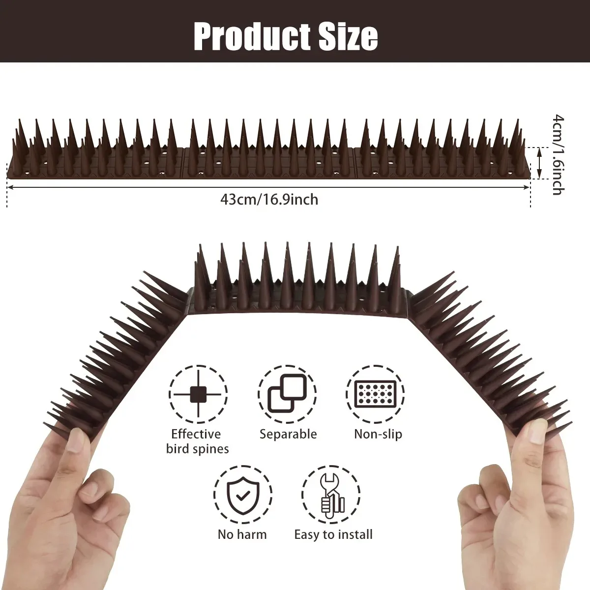 

12 шт., противоскользящие шипы для птиц, шипы для забора, настенные шипы для остановки птиц и кошек, сидящие на забора, репеллент для кошек, для сдерживания и взлома