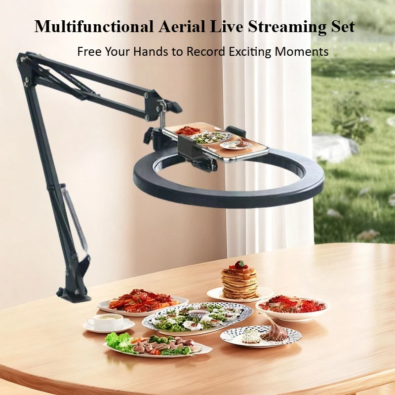 

New Live Stand Multifunctional Overhead Shooting Bracket No Shaking 360 Rotate Metal Cantilever Free up hands Photography light
