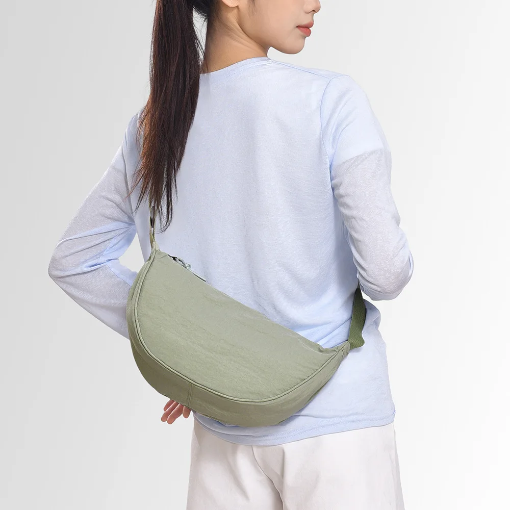 

Stylish Minimalist Crossbody Bag, Trendy Versatile Shoulder Dumpling Bag, New Lightweight Commute Canvas Handbag