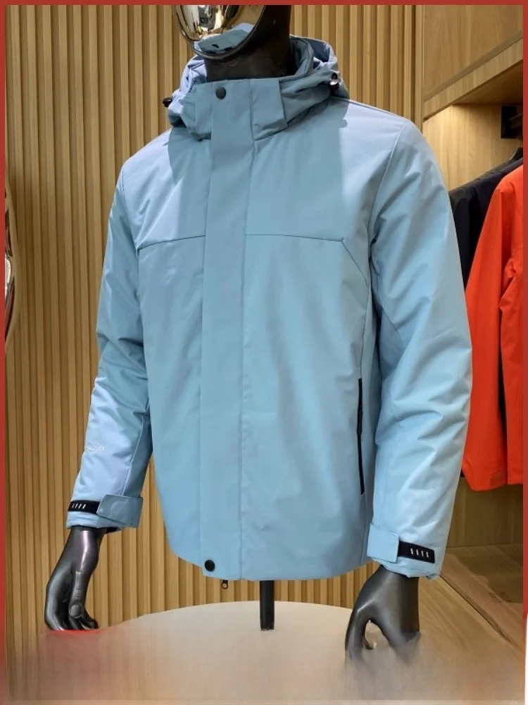 

ex Thiened Hooded Cotton Jaet Winter Outdoor Climbing Sport Warm Anti-Wind Waterproof Zipper Decoration Polyester Fiber