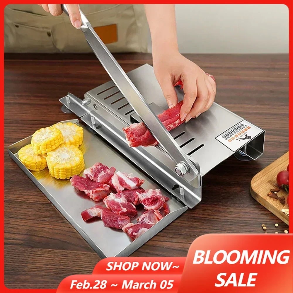 Home Kitchen Manual Frozen Meat Slicer Bone Cutting Tool Stainless Steel Minced Lamb Bone Meat Cutter Chicken Duck Fish Cutting