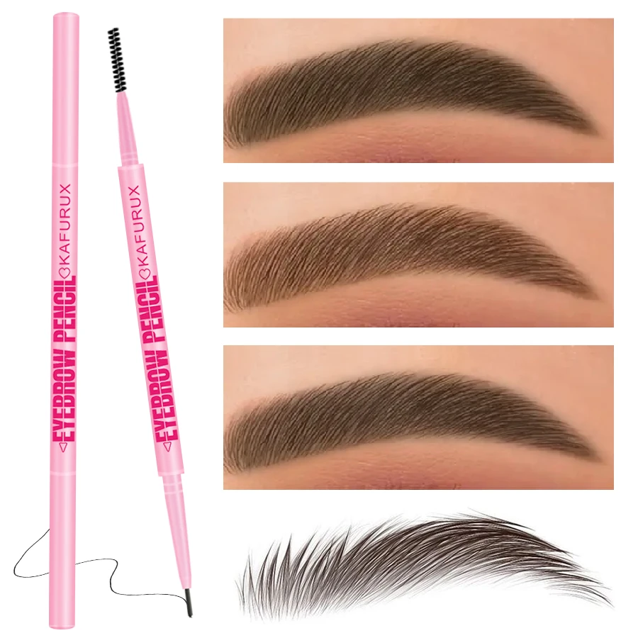 1pcs ULTRA-Fine Double headed Rotable Eyebrow ปากกาแปรงแต่งหน้ากันน้ํา Wild Eyebrow ดินสอเครื่องสําอางค์ Eyebrow แปรง