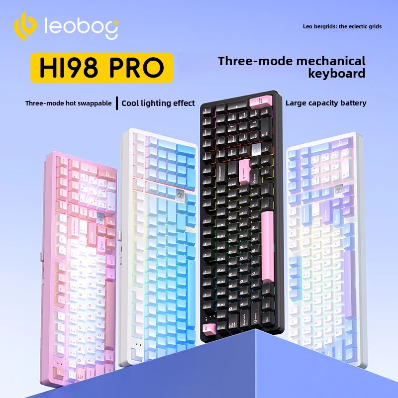 LEOBOG Hi98pro Aluminum Tuo Tuo Mechanical Keyboard Wireless Three-mode Bluetooth Wired E-sports Game Office Dedicated