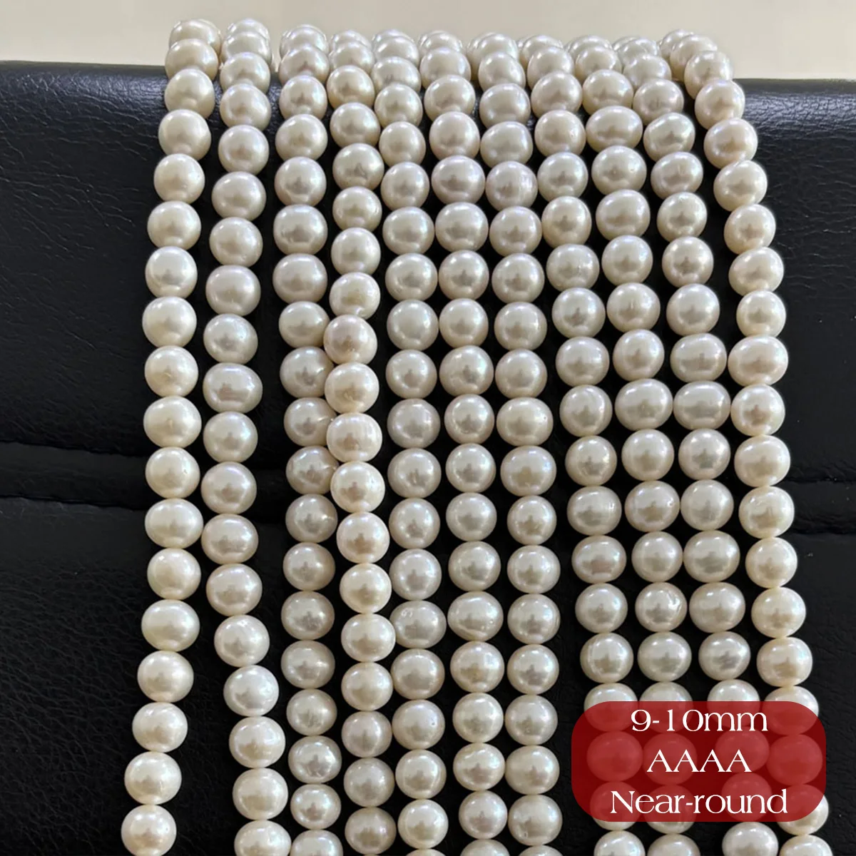 AAAA 9-10mm Natural Freshwater Pearl High Luster Near-round Beads Charms for DIY Women Men Necklace Jewelry Making Accessories