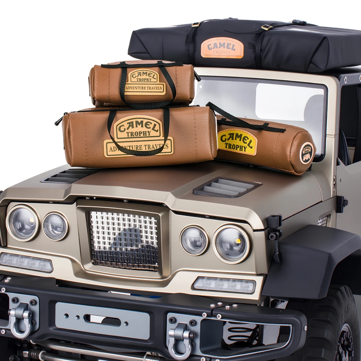 3Pcs Simulated Leather Roof Bag for SCX10 TRX4 1/10 – Scale Travel DIY Accessories for 1/8 1/16 Crawler