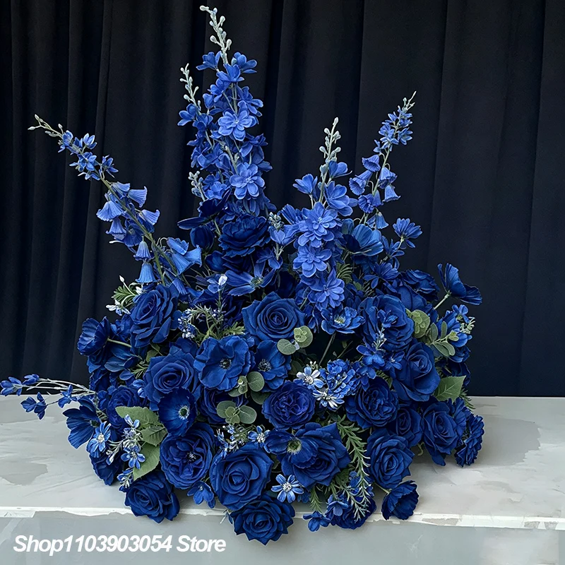 80 bis 30 cm Luxuriöse Hochzeitsdekoration Tischmittelstücke Blumenball Künstliche Rose Delphinium Großer Blumenball Event-Display-Requisite – Detail 3