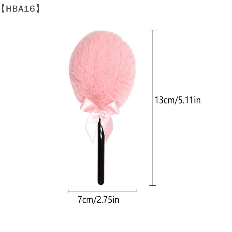 maveraHBA16 Aanlipop Applicatore di polvere per il corpo Soffio di polvere di peluche con manico Soffio di polvere Strumento di trucco morbido per viso e corpo Facile da usare