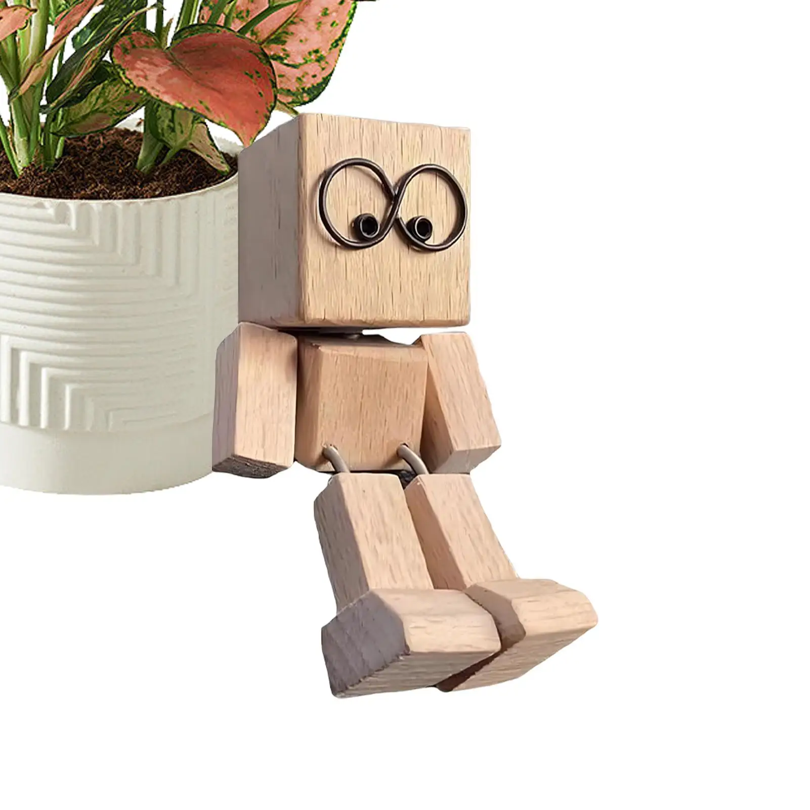 

Wooden Shaking Man Dashboard Decoration Handmade Wooden Shaking Car Ornament Desktop Car Ornaments For Truck RV Sedan SUV Home