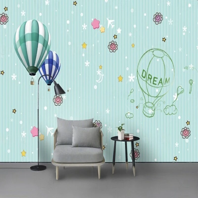

New modern children's hand-painted cartoon children's room bedroom luxury home decoration background wall customization