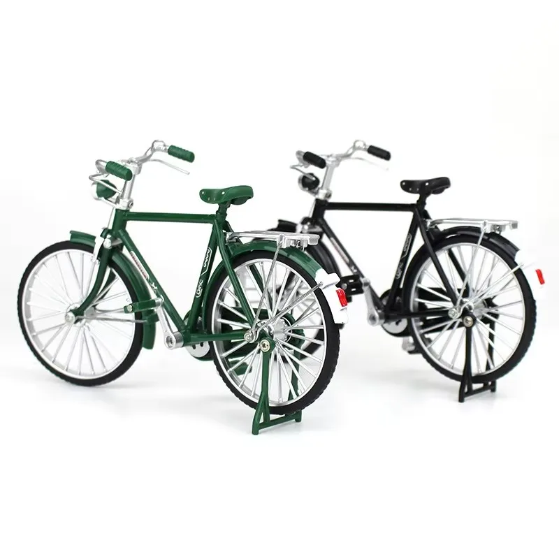 Model roweru retro ze stopu, do samodzielnego montażu, skala 1:10, metalowy model dekoracyjny, zabawka, czarny rower, symulacja, kolekcja dla chłopców