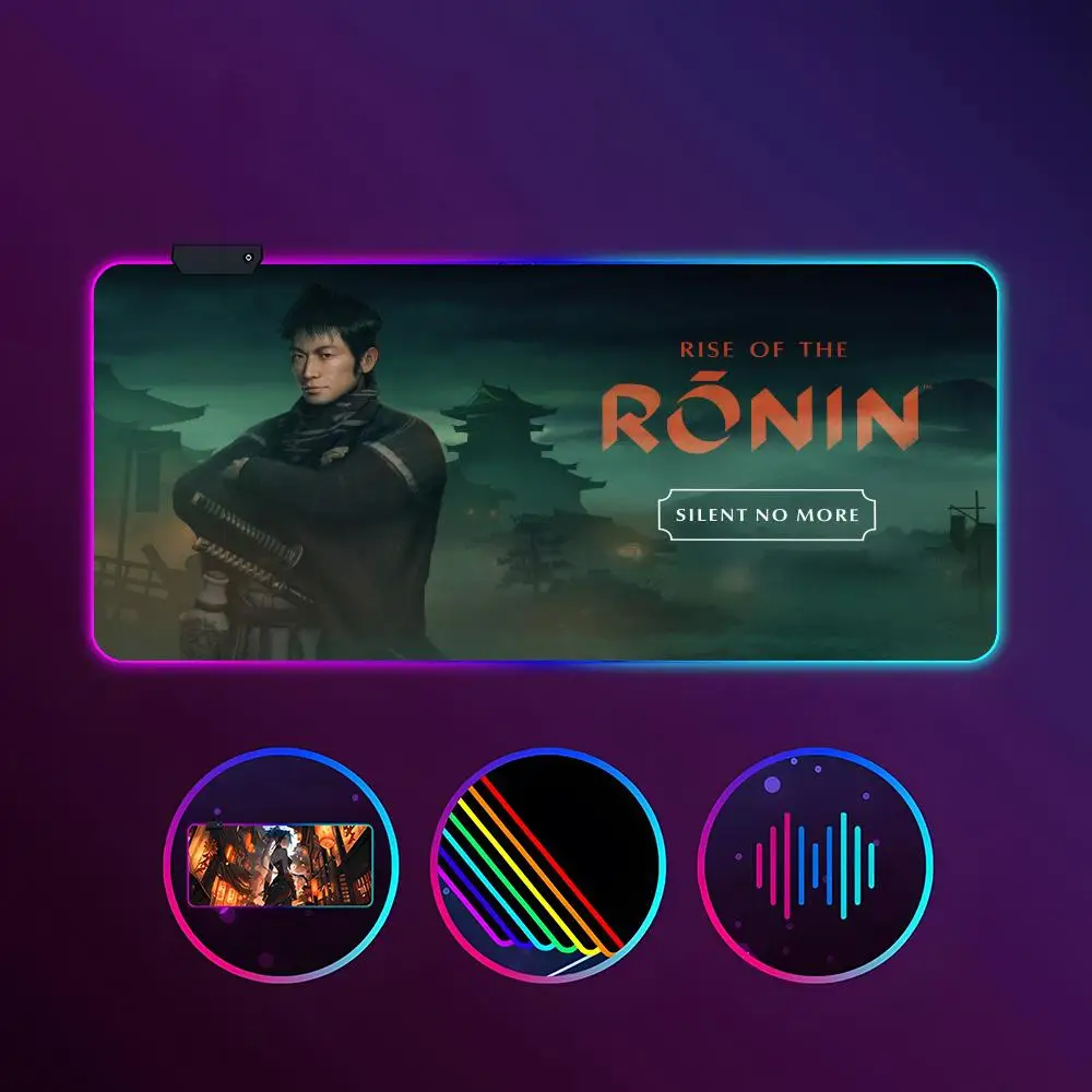 

Game Rise Of The Ronin Mouse Pad RGB Luminous 900X400mm Large Table Mat Non-slip Extra Large Game Office Mouse Pad