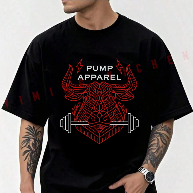

Pump Apparel Graphic Motorcycle Men T-shirt High Quality Funny Cotton Casual Cool Short Sleeve Hip Hop Tees