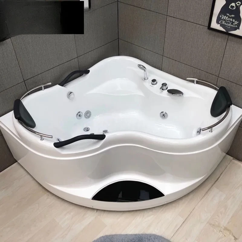 

Acrylic Bathtub, Triangle Double Person, Massage Tub, Whirlpool Bubble Jet, Spa Bath, 1.38M 1.5M Bathroom Sanitary Ware