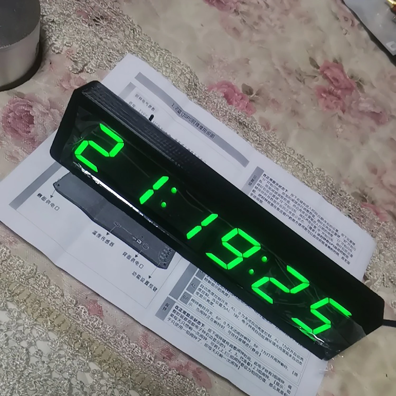 6bit Clock LED Digital Electronic Clock W Second Display TIME Alarm Clock Temperature GPS Beidou Timing Typc-C USB 5V W Memory