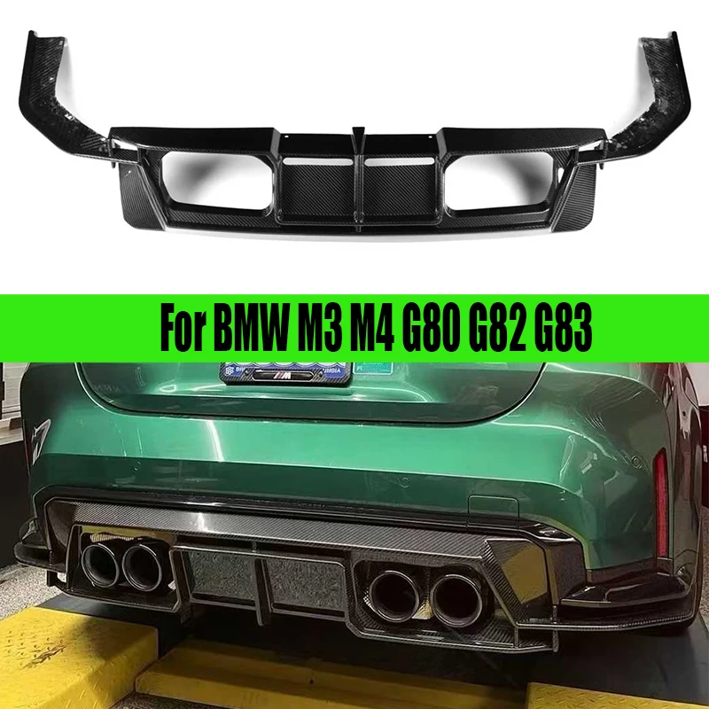 

Для BMW M3 G80 M4 G82 G83 2021+ Задний диффузор из сухого карбона, спойлер на задний бампер, автозапчасти