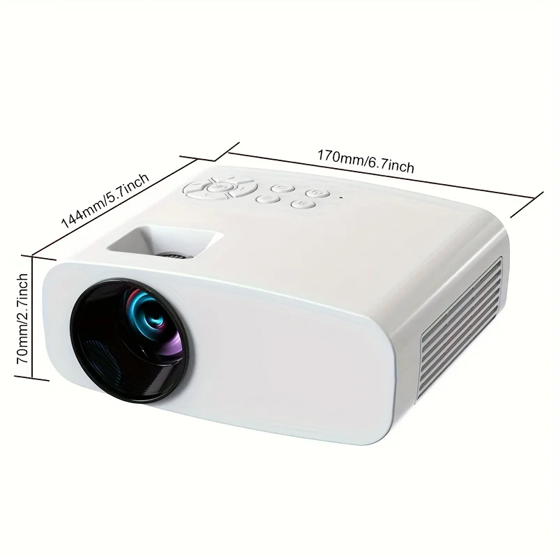 جهاز عرض فيديو محمول 300ANSI، يدعم 1080P الأصلي 4K، WiFi 6، لاسلكي 5.0، 180 °   دوران شاشة قابل للتعديل